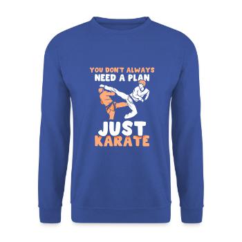 I Just Really Like Karate OK? - Unisex Pullover - Royalblau - Vorne - Alina (178cm) & Michal (187cm)