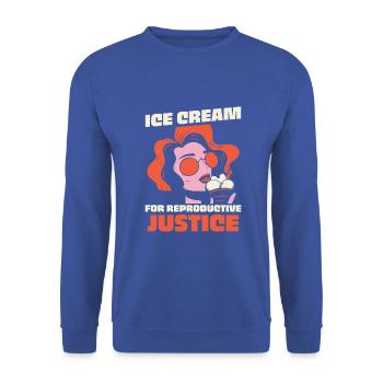 Ice cream for reproductive justice - Unisex Pullover - Royalblau - Vorne - Alina (178cm) & Michal (187cm)