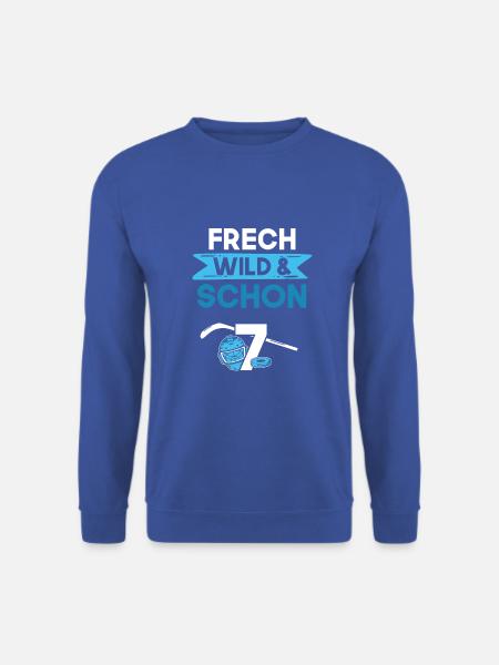 7 Jahre Geburtstag Junge Mädchen Eishockey - Unisex Pullover - Royalblau
