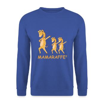 Schwanger werdene Mutter Zwillinge Giraffe - Unisex Pullover - Royalblau - Vorne - Alina (178cm) & Michal (187cm)