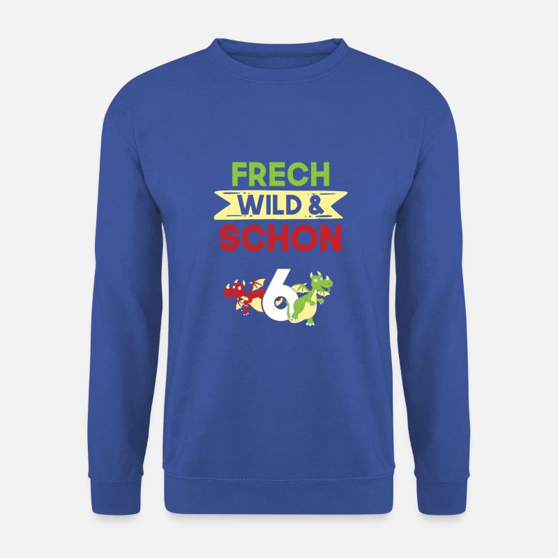 6 Jahre Geburtstag Junge Mädchen Drachen - Unisex Pullover - Royalblau