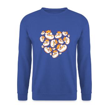 Herz Meerschweinchen - Unisex Pullover - Royalblau - Vorne - Alina (178cm) & Michal (187cm)
