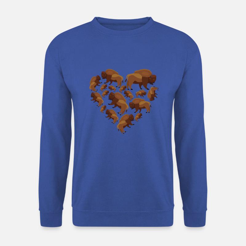 Herz Büffel - Unisex Pullover - Royalblau