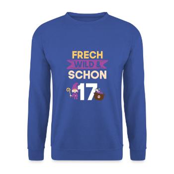 17 Jahre Geburtstag Halloween Hexe - Unisex Pullover - Royalblau - Vorne - Alina (178cm) & Michal (187cm)
