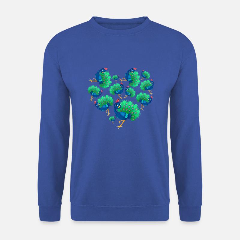 Herz Pfau - Unisex Pullover - Royalblau