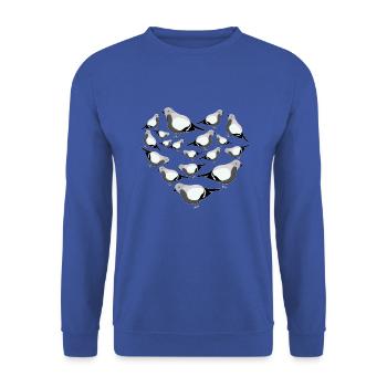 Herz Vogel Fink - Unisex Pullover - Royalblau - Vorne - Alina (178cm) & Michal (187cm)