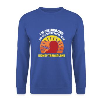 Celebrating the Gift of Life Kidney Transplant - Unisex Pullover - Royalblau - Vorne - Alina (178cm) & Michal (187cm)