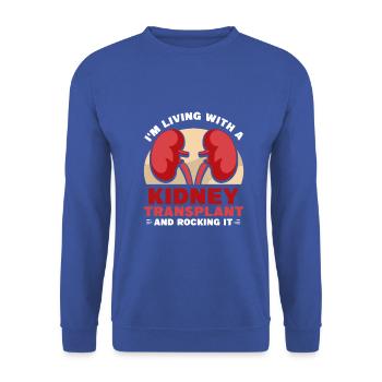 I'm Living With A Kidney Transplant And Rocking It - Unisex Pullover - Royalblau - Vorne - Alina (178cm) & Michal (187cm)