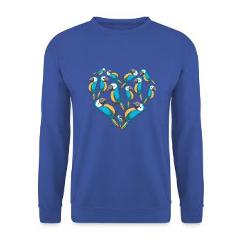 Herz Ara - Unisex Pullover - Royalblau - Vorne - Alina (178cm) & Michal (187cm)