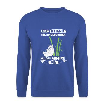 Panda Kita Kindergarten 2023 - Unisex Pullover - Royalblau - Vorne - Alina (178cm) & Michal (187cm)