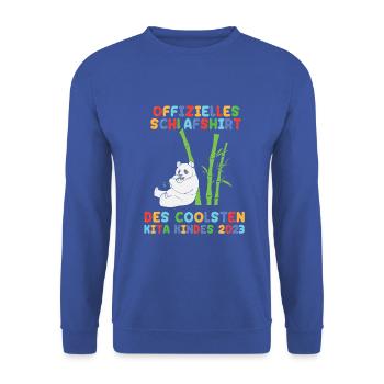 Panda Kita Kindergarten 2023 - Unisex Pullover - Royalblau - Vorne - Alina (178cm) & Michal (187cm)
