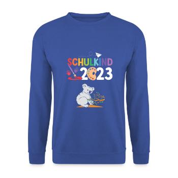 Koala Schulanfang Schulkind 2023 - Unisex Pullover - Royalblau - Vorne - Alina (178cm) & Michal (187cm)
