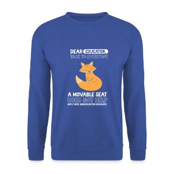Fuchs Kita Kindergarten 2023 - Unisex Pullover - Royalblau - Vorne - Alina (178cm) & Michal (187cm)