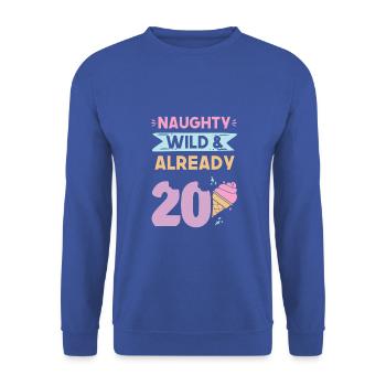 Geschenk 20 Jahre Geburtstag Eis essen - Unisex Pullover - Royalblau - Vorne - Alina (178cm) & Michal (187cm)