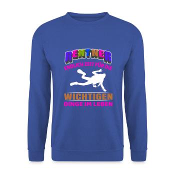 Rentner Rente Rentenbeginn tauchen Taucher - Unisex Pullover - Royalblau - Vorne - Alina (178cm) & Michal (187cm)