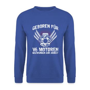 6 Zylinder Tuner Tuning V6 - Unisex Pullover - Royalblau - Vorne - Alina (178cm) & Michal (187cm)