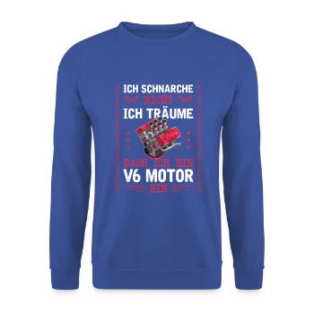 6 Zylinder Tuner Tuning V6 - Unisex Pullover - Royalblau - Vorne - Alina (178cm) & Michal (187cm)
