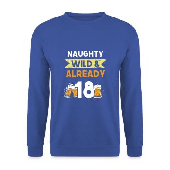 18 Jahre Geburtstag Bier Biertrinker - Unisex Pullover - Royalblau - Vorne - Alina (178cm) & Michal (187cm)