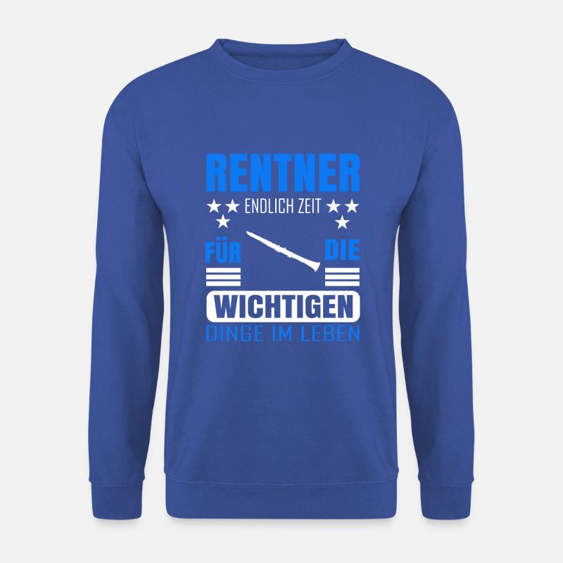 Rentner Rente Rentenbeginn Flöte - Unisex Pullover - Royalblau