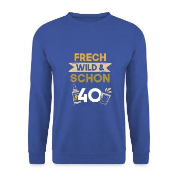 Geschenk 40 Jahre Geburtstag Whiskey - Unisex Pullover - Royalblau - Vorne - Alina (178cm) & Michal (187cm)