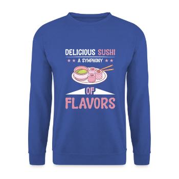 Sushi Japan Essen Sushi-Mahlzeit - Unisex Pullover - Royalblau - Vorne - Alina (178cm) & Michal (187cm)