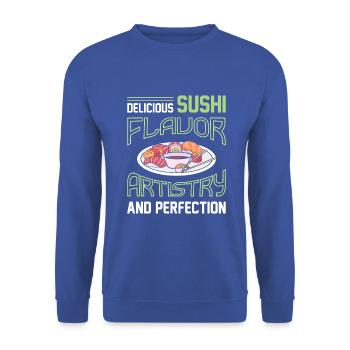 Sushi Japan Essen Sushi-Mahlzeit - Unisex Pullover - Royalblau - Vorne - Alina (178cm) & Michal (187cm)