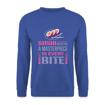 Sushi Japan Essen Sushi-Mahlzeit - Unisex Pullover - Royalblau - Vorne - Alina (178cm) & Michal (187cm)