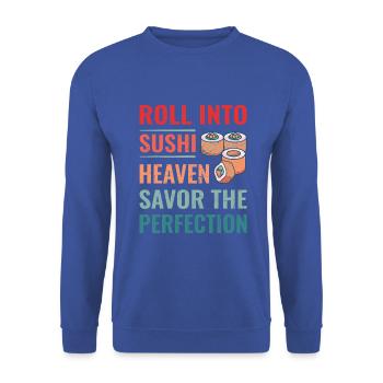 Sushi Japan Essen Sushi-Mahlzeit - Unisex Pullover - Royalblau - Vorne - Alina (178cm) & Michal (187cm)