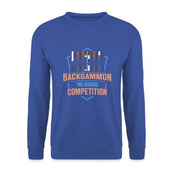 Backgammon Spiel - Unisex Pullover - Royalblau - Vorne - Alina (178cm) & Michal (187cm)