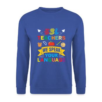 ESL-Lehrer ESL Unterricht - Unisex Pullover - Royalblau - Vorne - Alina (178cm) & Michal (187cm)
