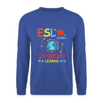 ESL-Lehrer ESL Unterricht - Unisex Pullover - Royalblau - Vorne - Alina (178cm) & Michal (187cm)