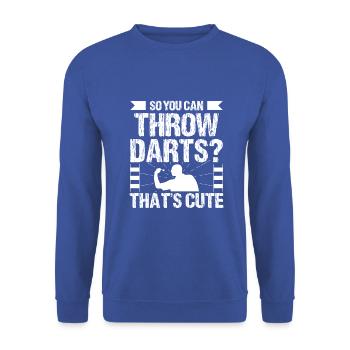 Dart Dartspieler Dartspiel Herren - Unisex Pullover - Royalblau - Vorne - Alina (178cm) & Michal (187cm)