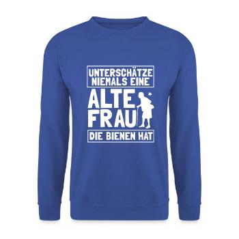 Bienenzucht Imker Imkerei Lustig Bienen Spruch - Unisex Pullover - Royalblau - Vorne - Alina (178cm) & Michal (187cm)