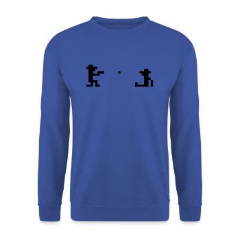 retro Outlaw - Unisex Pullover - Royalblau - Vorne - Alina (178cm) & Michal (187cm)