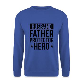 husband father protector hero - Unisex Sweatshirt - royal blue - Front - Alina (178cm) & Michal (187cm)