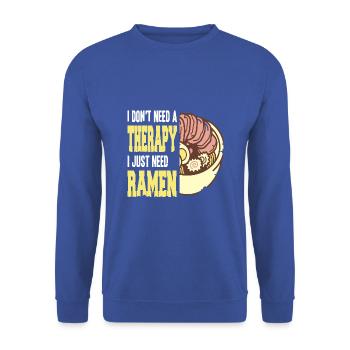 I just need Ramen - Unisex Pullover - Royalblau - Vorne - Alina (178cm) & Michal (187cm)