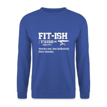 Bodybuilding - fit - Unisex Pullover - Royalblau - Vorne - Alina (178cm) & Michal (187cm)