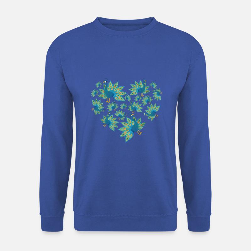 Herz Pfau - Unisex Pullover - Royalblau