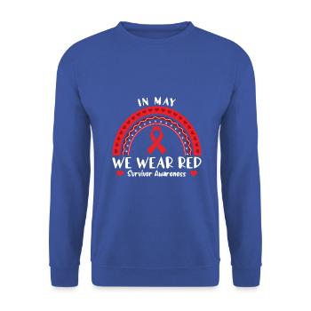 In May We Wear Red Survivor awareness - Unisex Pullover - Royalblau - Vorne - Alina (178cm) & Michal (187cm)