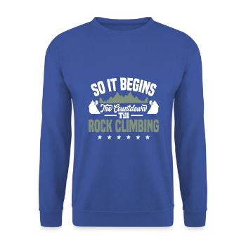 So it begins the countdown till rock climbing - Unisex Pullover - Royalblau - Vorne - Alina (178cm) & Michal (187cm)