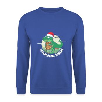 Spekulatius Saurus - Unisex Pullover - Royalblau - Vorne - Alina (178cm) & Michal (187cm)