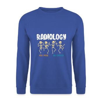 Radiology You Pose We Expose - Unisex Pullover - Royalblau - Vorne - Alina (178cm) & Michal (187cm)
