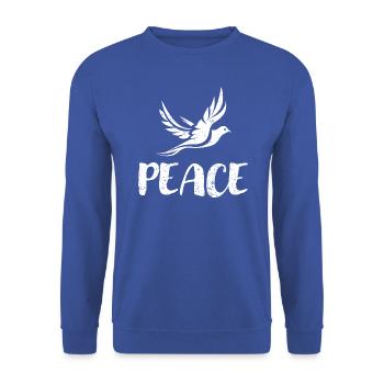 Peace - white - Unisex Sweatshirt - royal blue - Front - Alina (178cm) & Michal (187cm)
