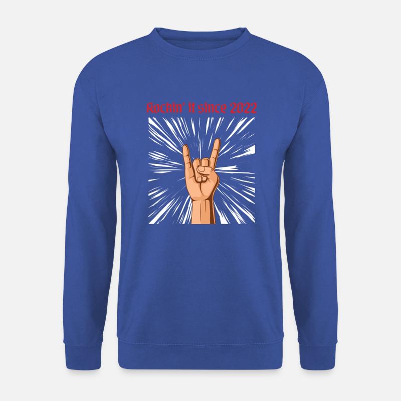 Rockin it since 2022 Heavy Metal Geburtstag Gruß - Unisex Pullover - Royalblau