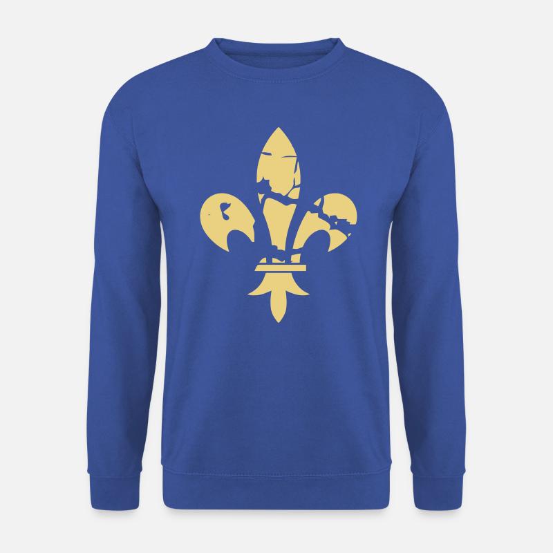 Lilie - Lilienblüte (Fleur-de-Lis) HERALDIK - Unisex Pullover - Royalblau