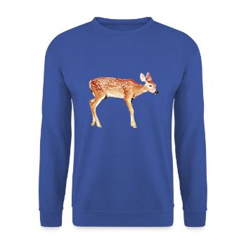 Fowl Reh Bambi - Unisex Pullover - Royalblau - Vorne - Alina (178cm) & Michal (187cm)