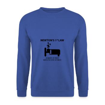 Newtons erstes Gesetz - Unisex Pullover - Royalblau - Vorne - Alina (178cm) & Michal (187cm)