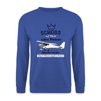 fk9 Flugzeug Pilot Flieger Ultraleichtflugzeug UL - Unisex Pullover - Royalblau - Vorne - Alina (178cm) & Michal (187cm)