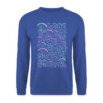 FLY high - Unisex Pullover - Royalblau - Vorne - Alina (178cm) & Michal (187cm)