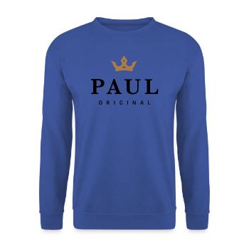 Paul - Unisex Sweatshirt - royal blue - Front - Alina (178cm) & Michal (187cm)